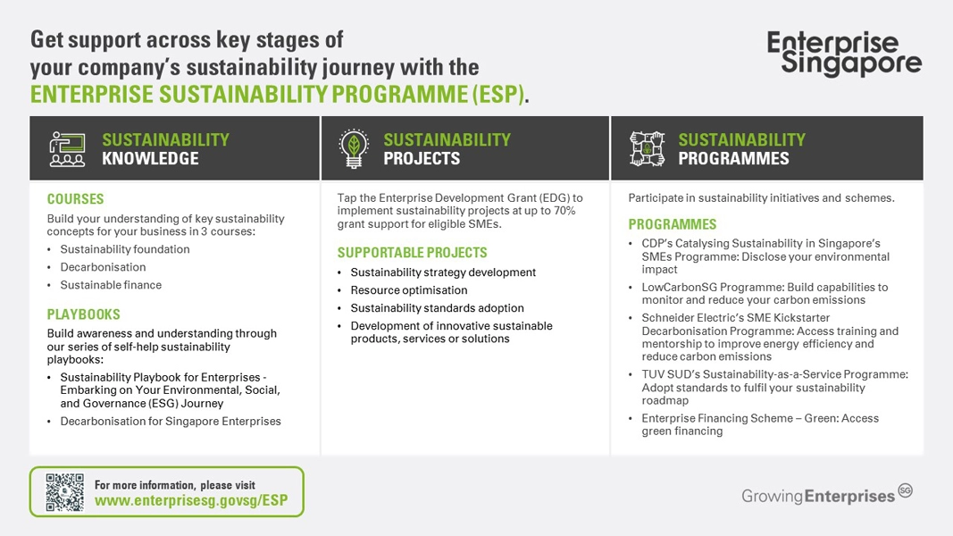 Supporting Singapore Enterprises on Sustainability